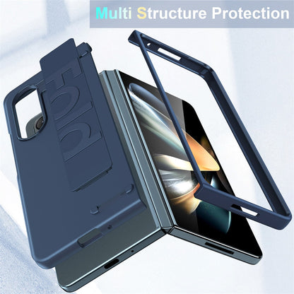 For Samsung Z Fold 5 Case Elastic Wrist Strap Ultra Thin Hard PC Stand Holder Cover CaseSpot