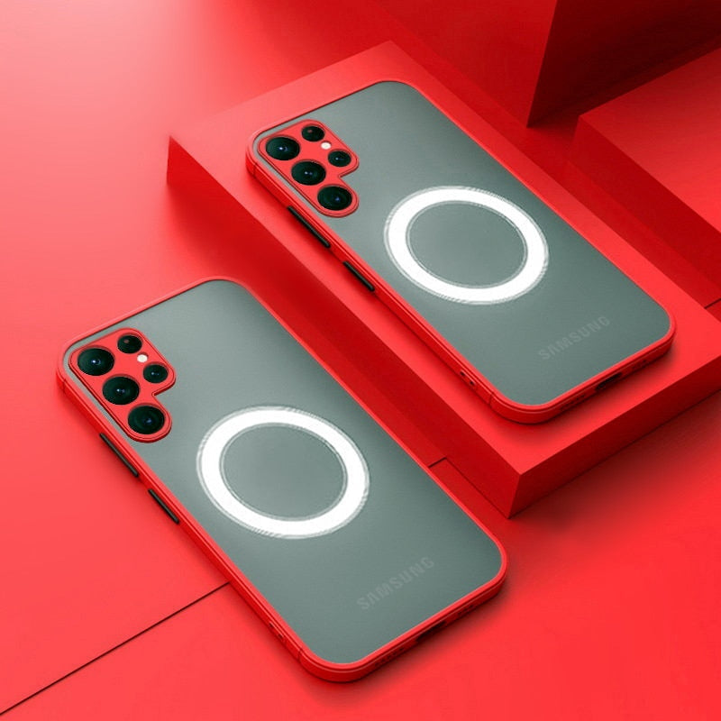 Soft Case Translucent Magnetic Shockproof Cover For S23 S22 Series - theroxymob