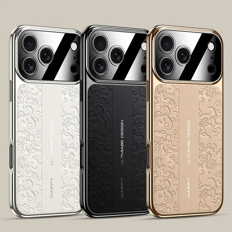 Luxurious Leather Electroplated Case For iPhone 14 To 17