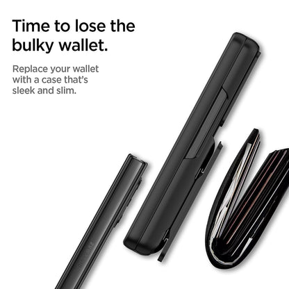 For Samsung Galaxy Z Fold5 Fold 5 Case with S Pen Holder Hard Leather Wallet Card Bag Cover CaseSpot