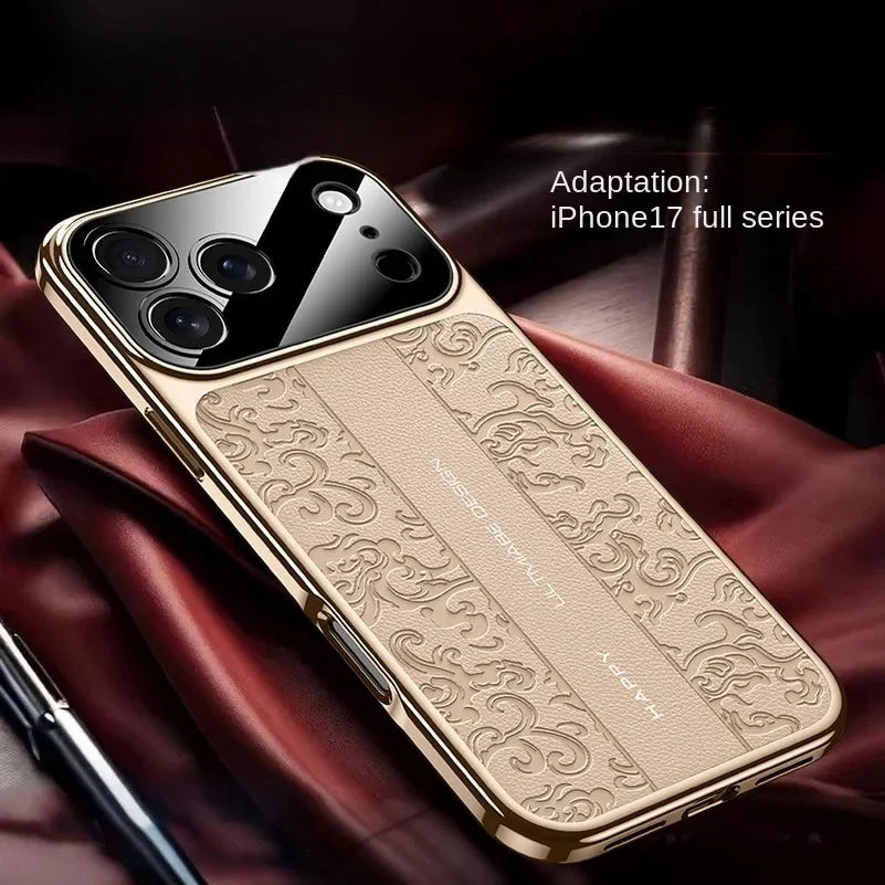Luxurious Leather Electroplated Case For iPhone 14 To 17