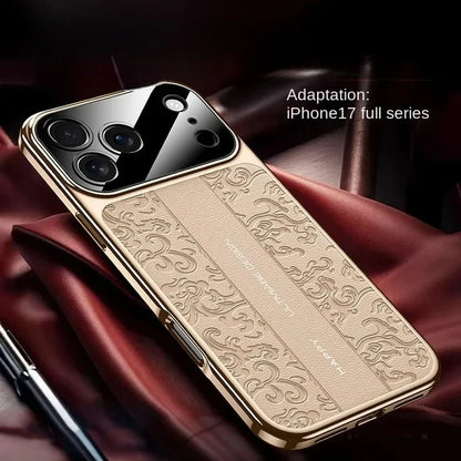Luxurious Leather Electroplated Case For iPhone 14 To 17