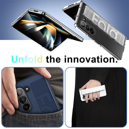 For Samsung Z Fold 5 Case Elastic Wrist Strap Ultra Thin Hard PC Stand Holder Cover CaseSpot