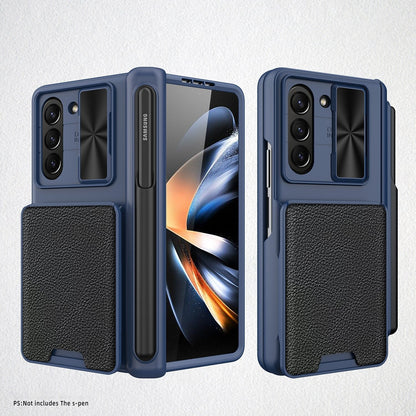 For Samsung Galaxy Z Fold5 Fold 5 Case with S Pen Holder Hard Leather Wallet Card Bag Cover CaseSpot