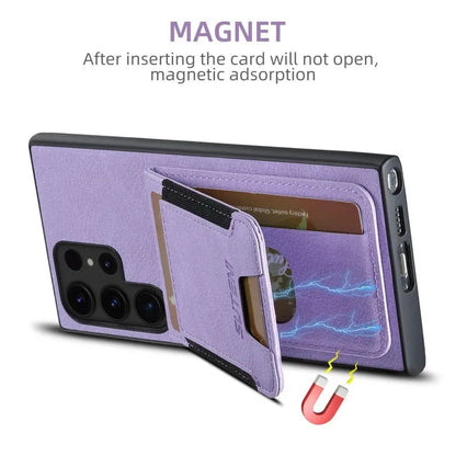 Leather Wallet with Card Holder Kickstand Cover For Samsung S24-S23 Series CaseSpot