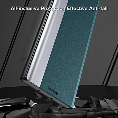 Luxury 6D Plating Leather Flip Magnetic Book Stand Cover For S23 Series - theroxymob