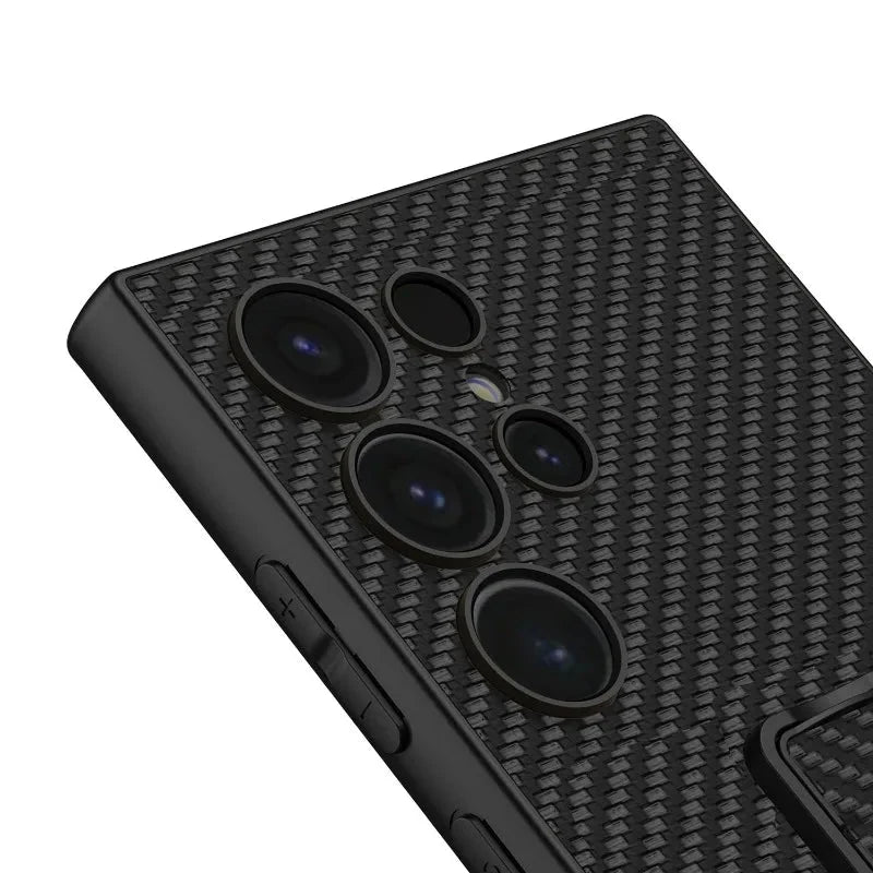 Leather Kickstand Holder Fall Shockproof Cover For Samsung S24 Series CaseSpot