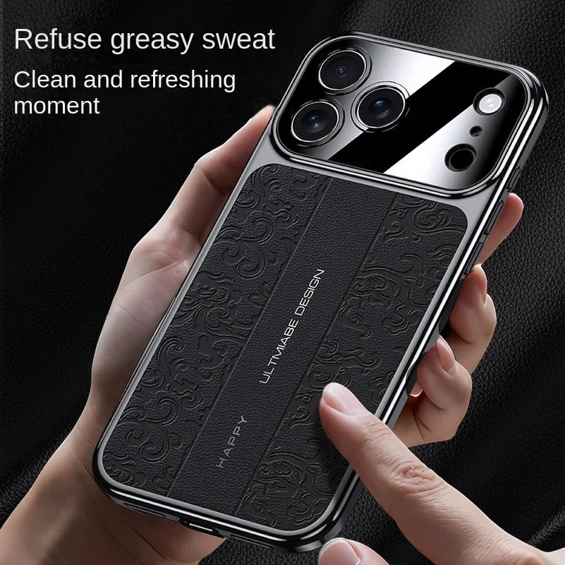 Luxurious Leather Electroplated Case For iPhone 14 To 17