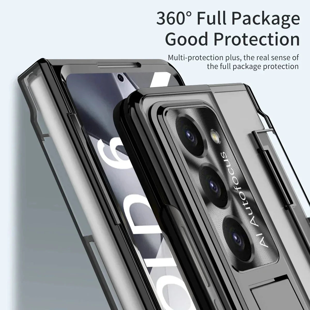 Hinge Z Fold 6, 5, 4 Wireless Transparent Kickstand Case theroxymob