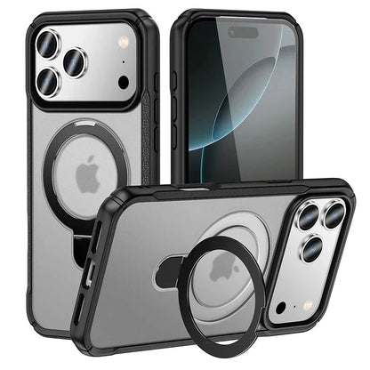 Metal Ring Stand  Magnetic Case Wireless Charger Cover Funds For Magsafe IPhone 17/ 16 /15 14 THEROXYMOB
