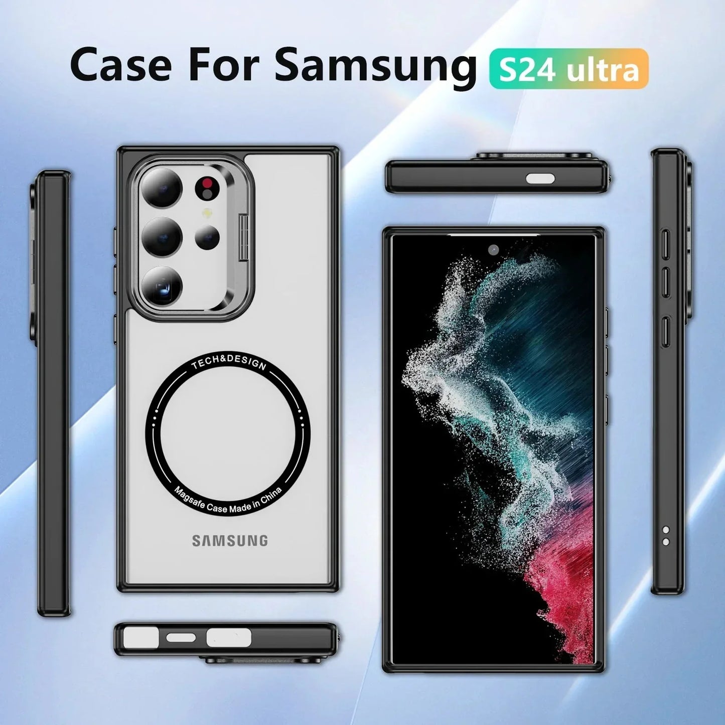 Camera Lens Frame Metal Bracket Shockproof Case For Samsung S24 Series THEROXYMOB
