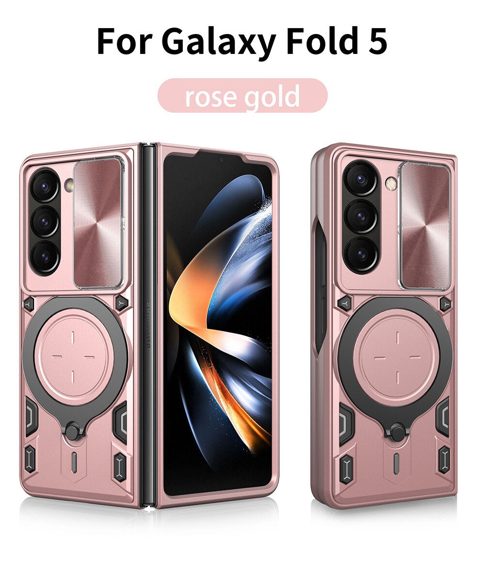 Case Slide Camera Protect Coque Cover Magnetic Car Ring Stand For Samsung Galaxy Z Fold5 CaseSpot