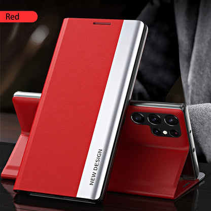 Luxury 6D Plating Leather Flip Magnetic Book Stand Cover For S23 Series - theroxymob