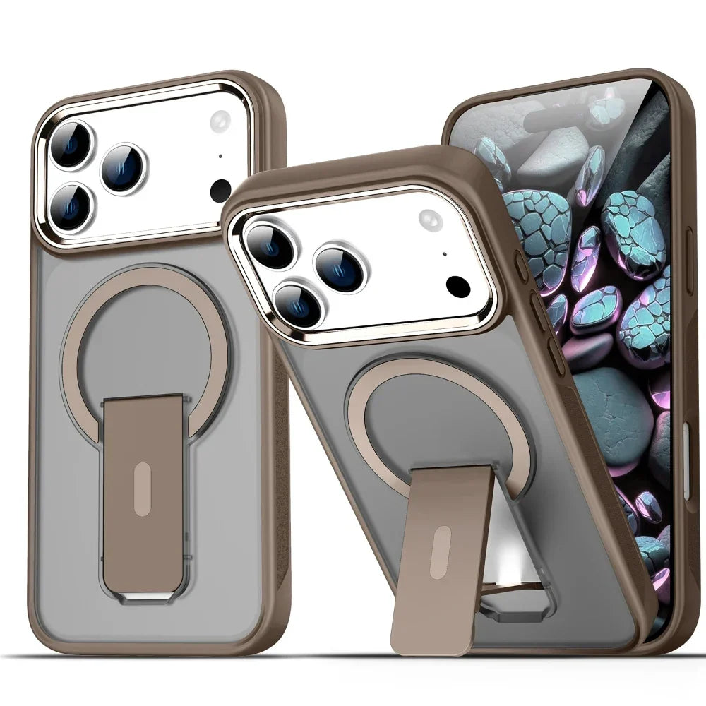 Folding Stand Holder Magsafe Shockproof  Phone Case For iPhone 17 / 16 / 15 / 14