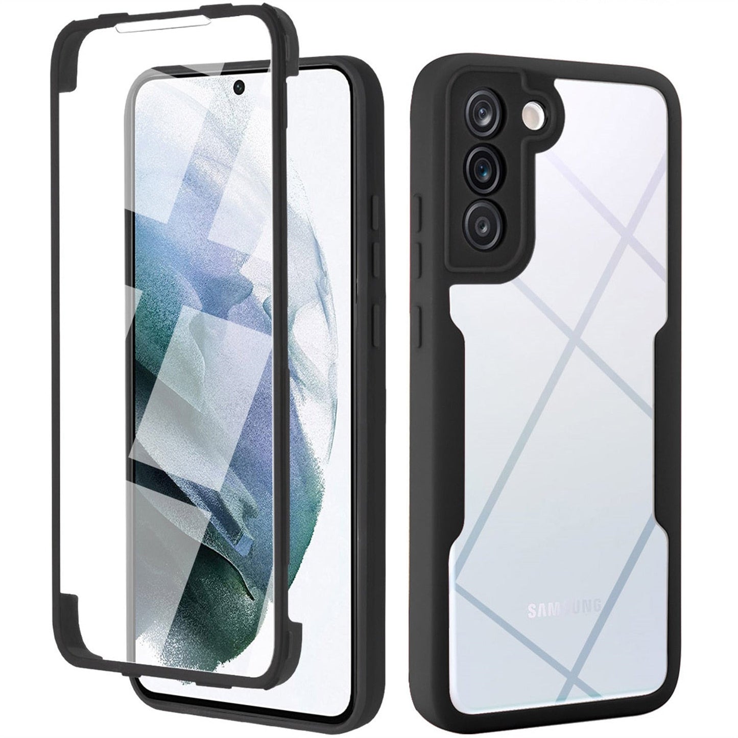 Silicon 360° Double Side For Samsung Galaxy S24-23 SeriesCase Film Screen Protector Bumper Cover Luxury_Covers