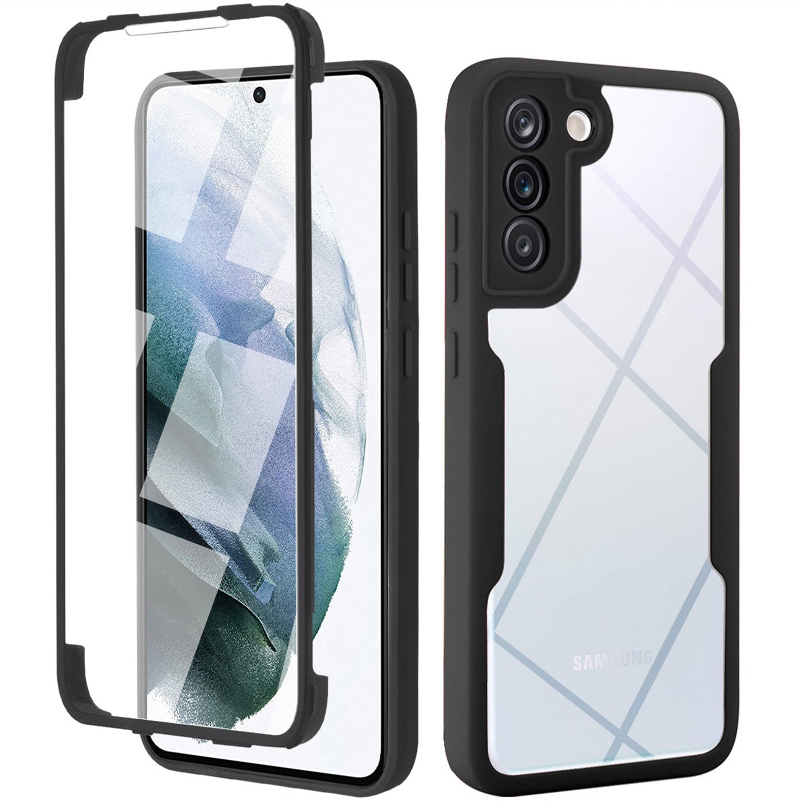 Silicon 360° Double Side For Samsung Galaxy S24-23 SeriesCase Film Screen Protector Bumper Cover Luxury_Covers