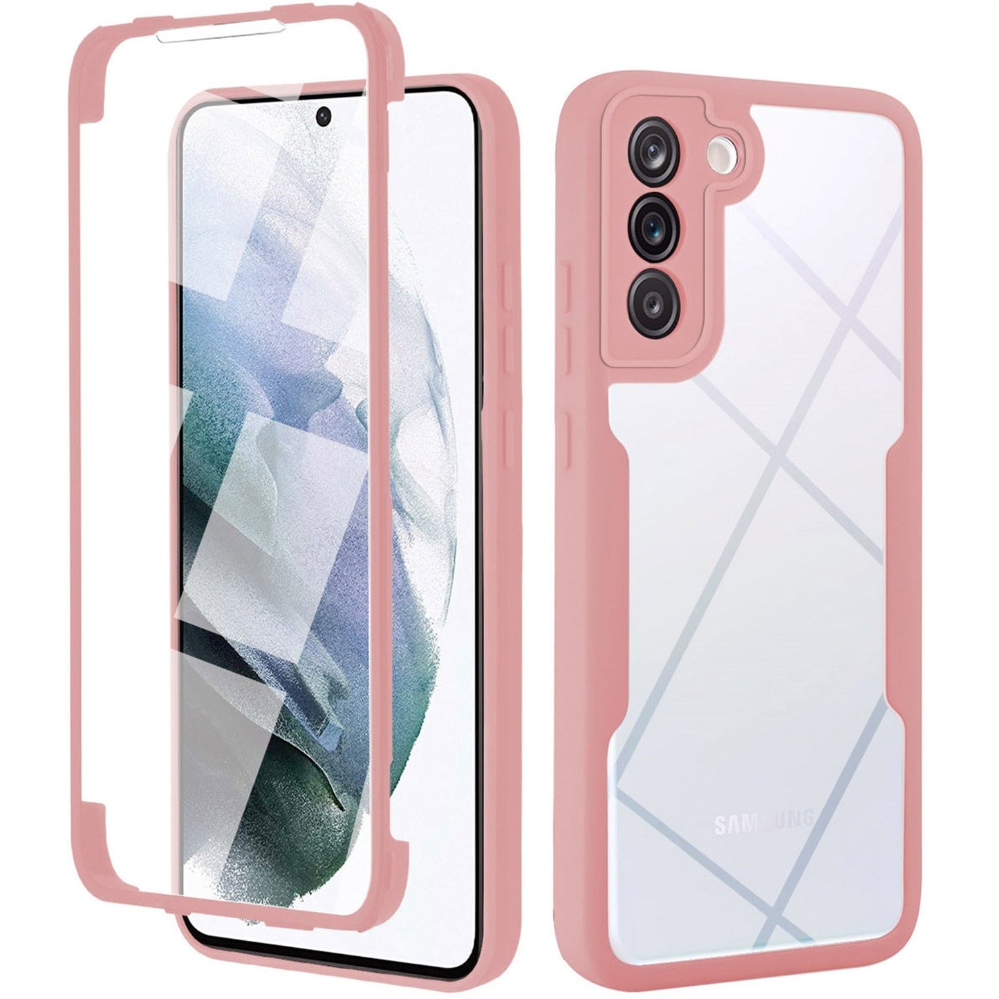 Silicon 360° Double Side For Samsung Galaxy S24-23 SeriesCase Film Screen Protector Bumper Cover Luxury_Covers