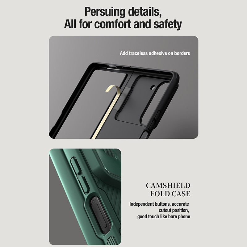 For Samsung Galaxy Z Fold 5 /4 Case  Fold Case With Kickstand With S-Pen Pocket Slide Camera Back Protector Cover CaseSpot