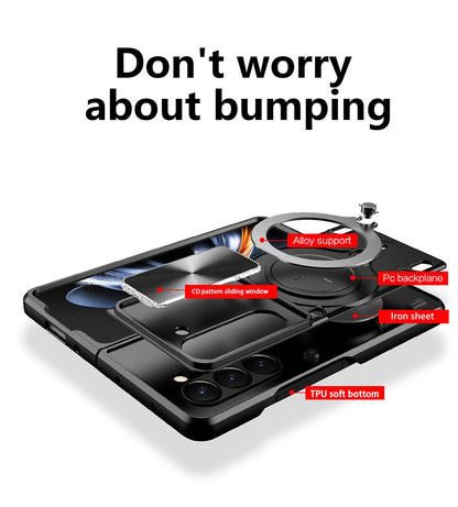 Case Slide Camera Protect Coque Cover Magnetic Car Ring Stand For Samsung Galaxy Z Fold5 CaseSpot