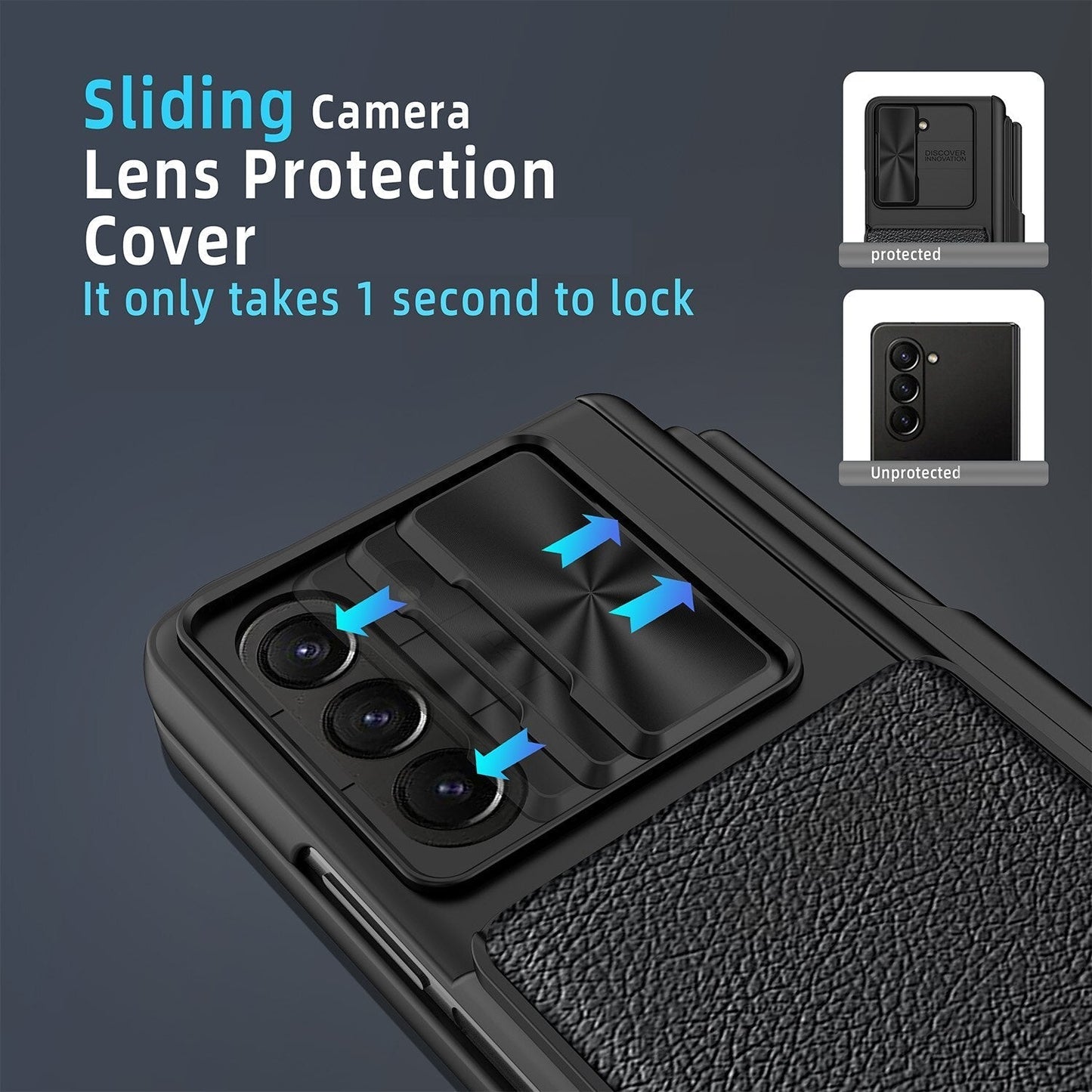 For Samsung Galaxy Z Fold5 Fold 5 Case with S Pen Holder Hard Leather Wallet Card Bag Cover CaseSpot
