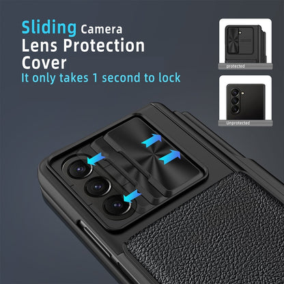 For Samsung Galaxy Z Fold5 Fold 5 Case with S Pen Holder Hard Leather Wallet Card Bag Cover CaseSpot