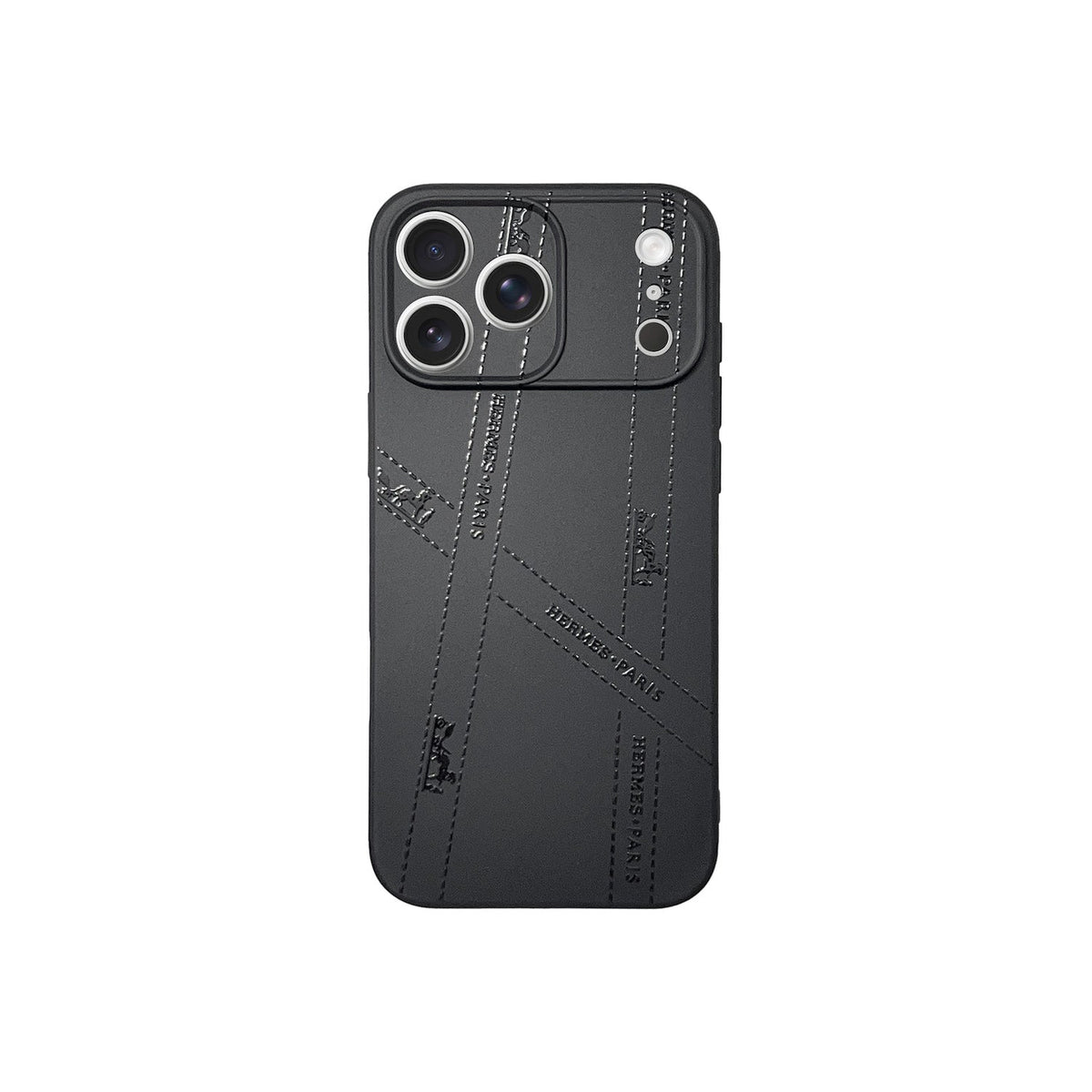 Hermes All Black Phone Case For iPhone 12-17