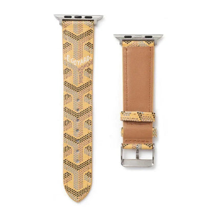 Elegant Yellow GYD Monogram Watch Strap for Apple Watch