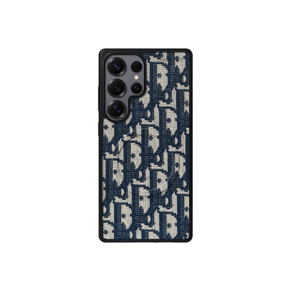 Dior-Inspired Oblique Jacquard Case for Samsung Galaxy S21-S26 Series
