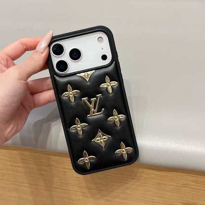 Luxury Monogram Designer Leather Cover For iPhone 12-18 Pro & Pro Max