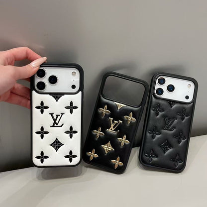 Luxury Monogram Designer Leather Cover For iPhone 12-18 Pro & Pro Max