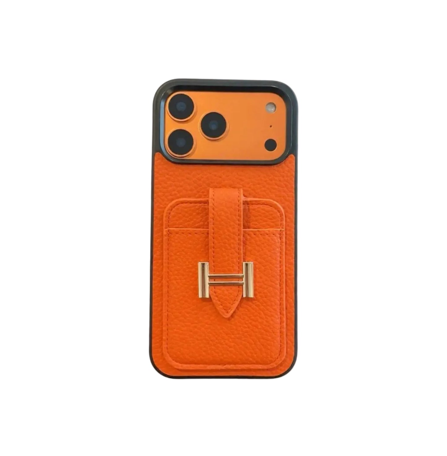 Hermes Leather Phone Cover Card Slot For iPhone 12-17 Series