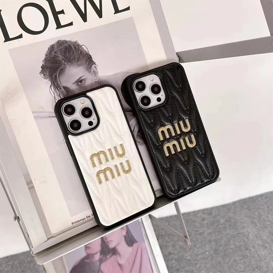 Luxury Miu Miu Brand Phone Case for iPhone 13-17