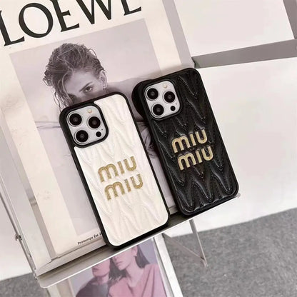 Luxury Miu Miu Brand Phone Case for iPhone 13-17