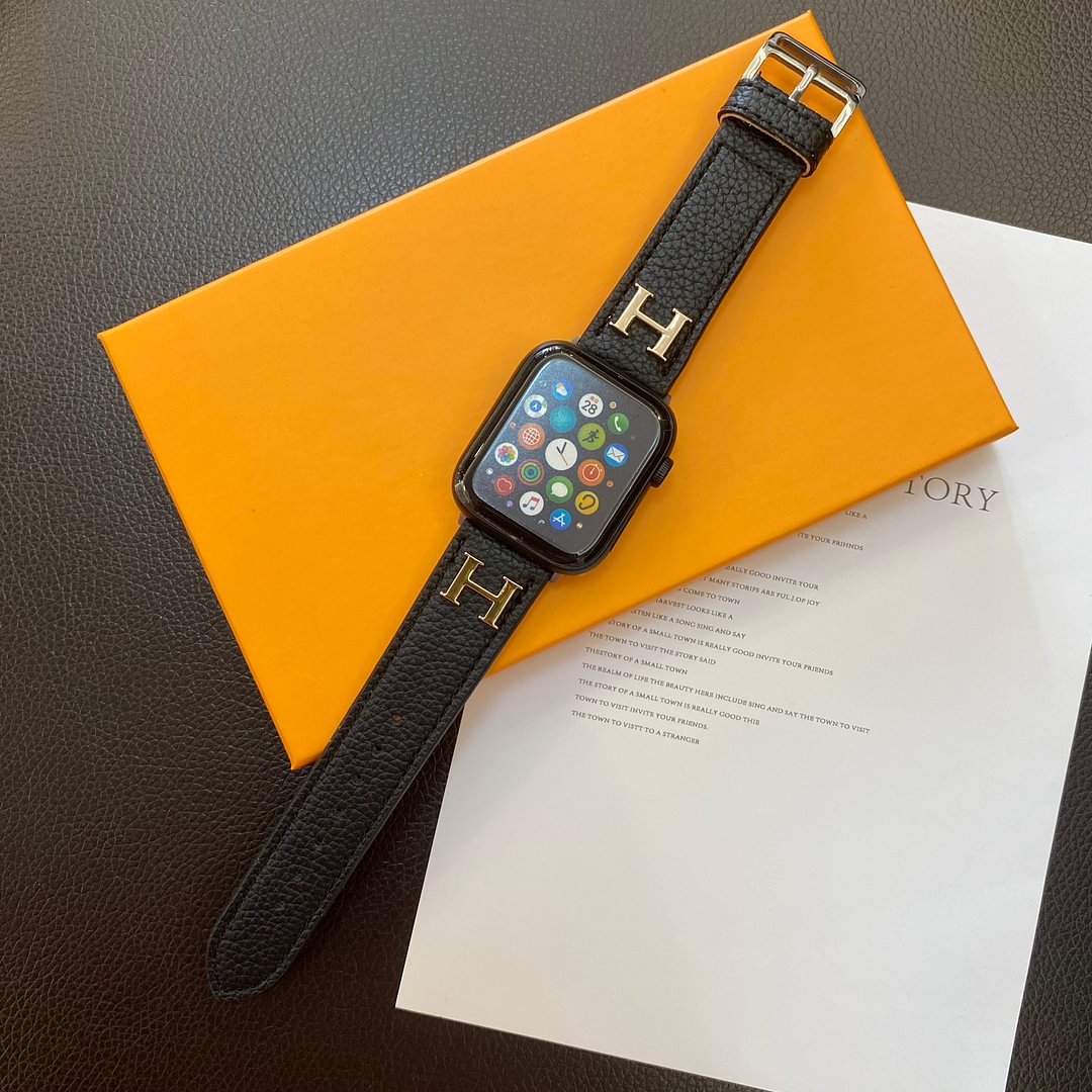 Genuine Pattern Leather Apple Watch Strap Roxy New