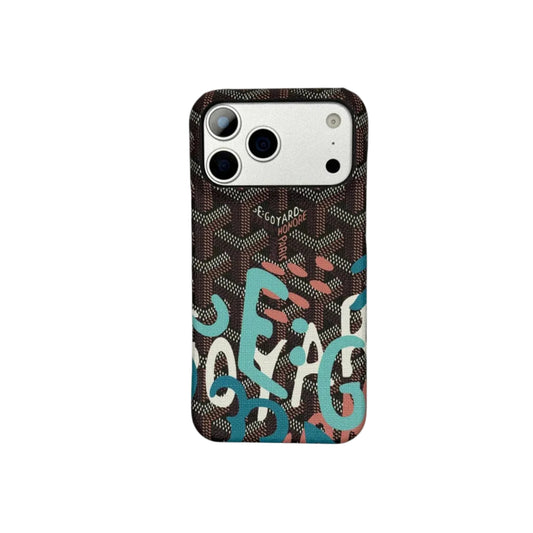 GYD Vintage Monogram Graffiti Case for iPhone 12-18 Pro & Pro Max