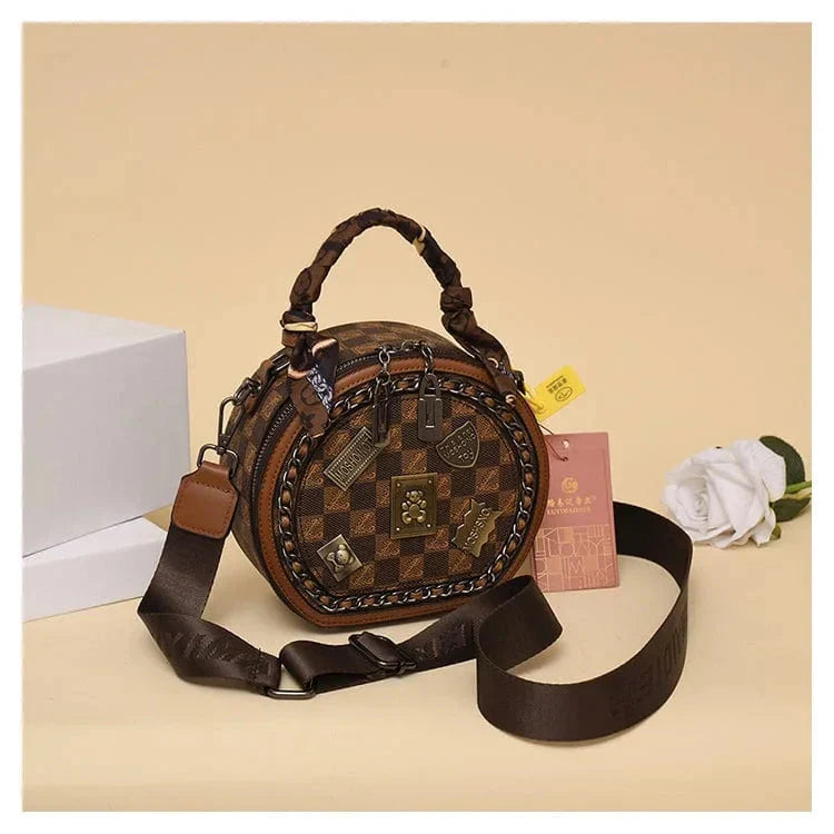 Purse Fashion Retro Bear Badge Print Leather Roxy New
