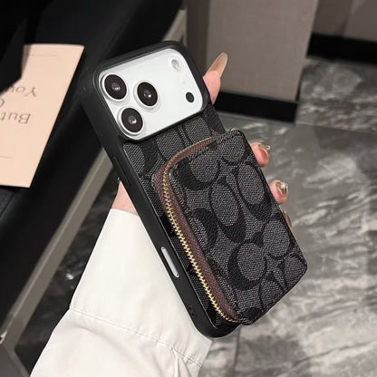 Luxury Leather Phone Case with Card Holder For iPhone 12-17
