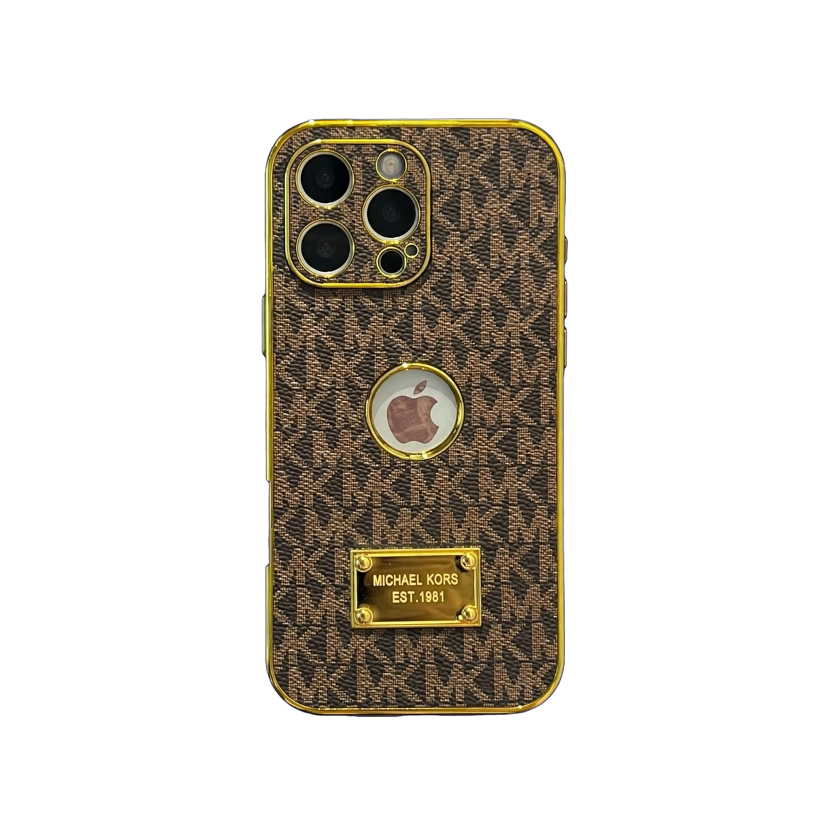 Gold Monogram Signature Canvas Leather Apple iPhone Case