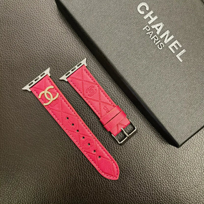 Luxury Gold Monogram 3D Embossed Leather Apple Watch Strap Roxy New