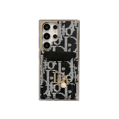 Luxury Rhinestone Iconic Fashion Case with Card Pocket for Samsung Galaxy S22-S26 Series