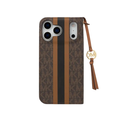 MK Folio Case Stripe with Tassel Charm for Magsafe for iPhone