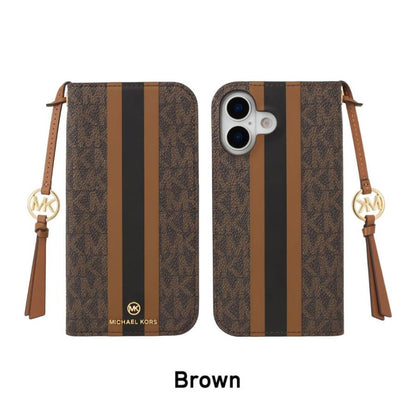 MK Folio Case Stripe with Tassel Charm for Magsafe for iPhone