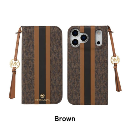 MK Folio Case Stripe with Tassel Charm for Magsafe for iPhone