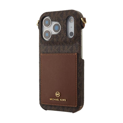 Luxury MK Wrap Case Pocket with Strap for iPhone