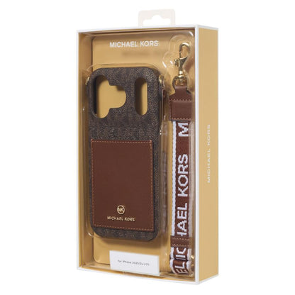 Luxury MK Wrap Case Pocket with Strap for iPhone