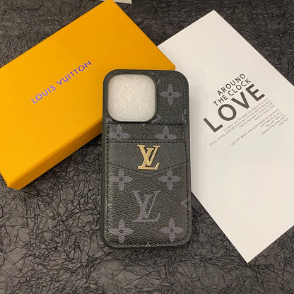 LUXURY MONOGRAM GENUINE LEATHER IPHONE CASE FLIP WALLET Roxy New 2