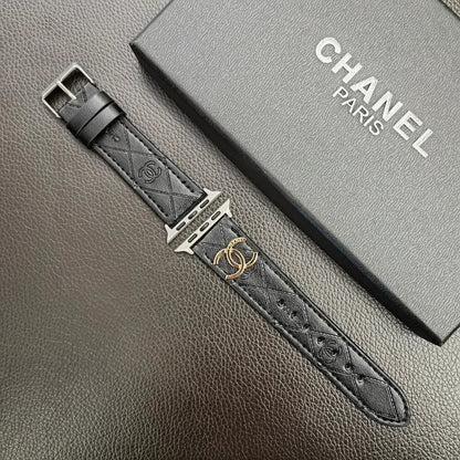 Luxury Gold Monogram 3D Embossed Leather Apple Watch Strap Roxy New