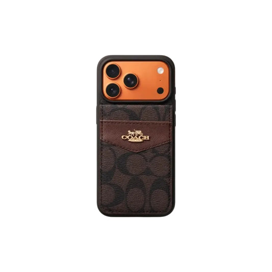 Premium Card Holder Coach iPhone Case for 12-17 series