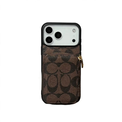 Luxury Leather Phone Case with Card Holder For iPhone 12-17
