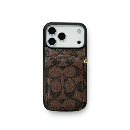 Luxury Leather Phone Case with Card Holder For iPhone 12-17